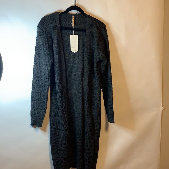 NWT Ashley by 26 International Gray Tweed Chunky Knit Long Womens Cardigan Small - Picture 6 of 13